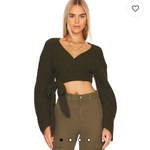 NWT House of Harlow 1960 Halen Wrap Sweater XS